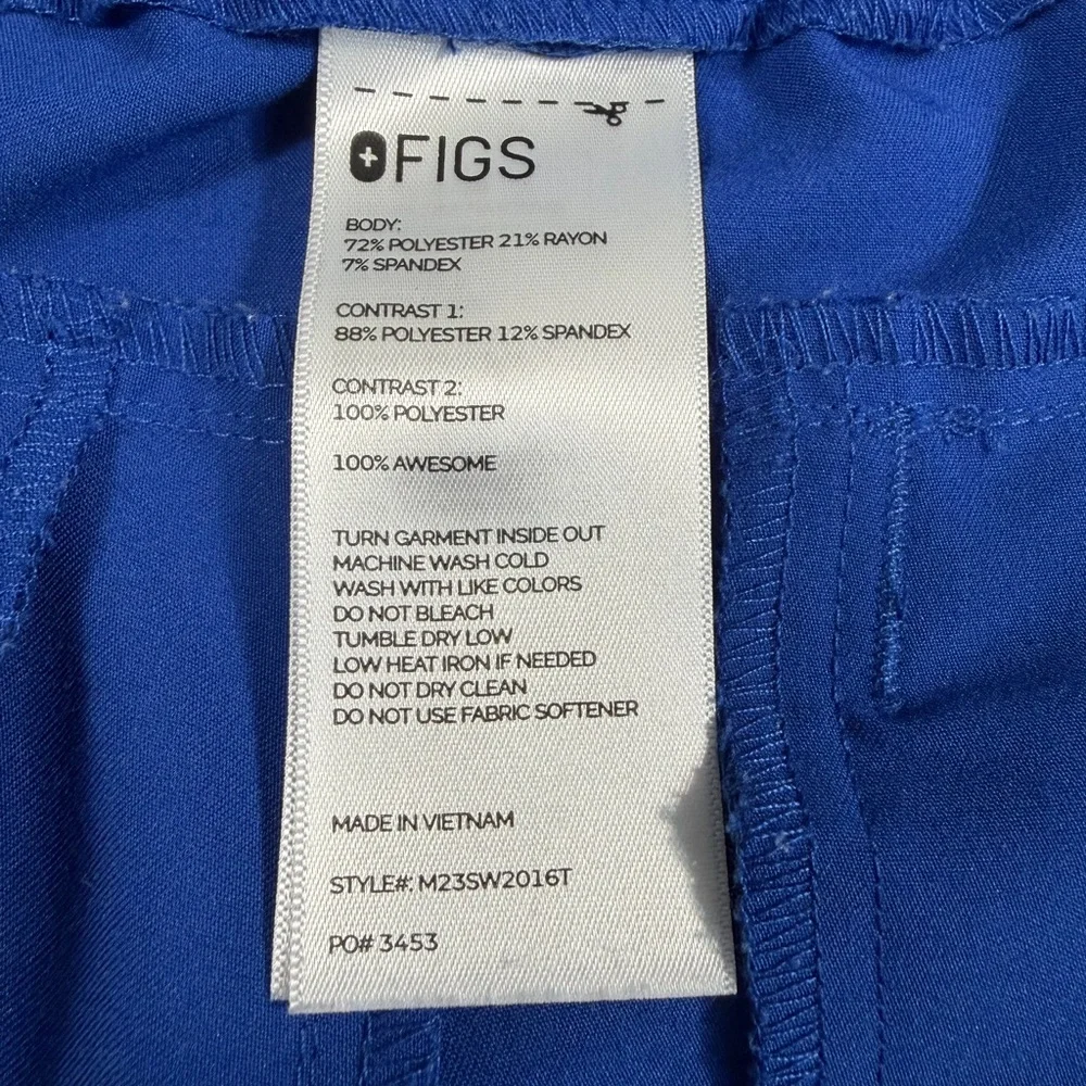 FIGS Men’s Joggers / Pants, Large Tall, Royal Blue, Neon Green Drawstring